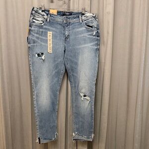 Silver Jeans Women's Distressed Blue Jeans